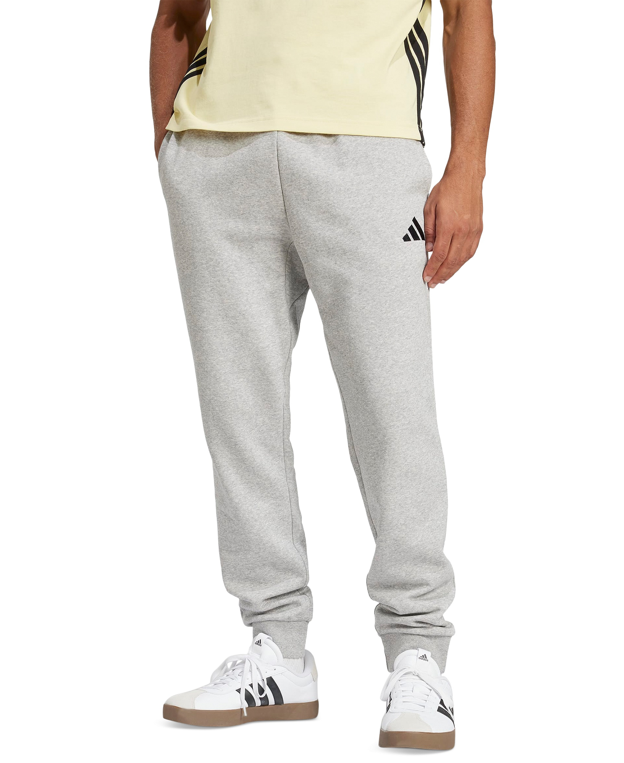 adidas Men's Essentials Feel Cozy Fleece Pants - Medium Gray Heather