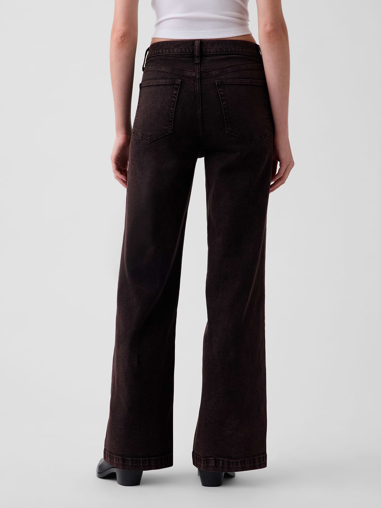 High Rise Stride Wide-Leg Jeans - Terra brown