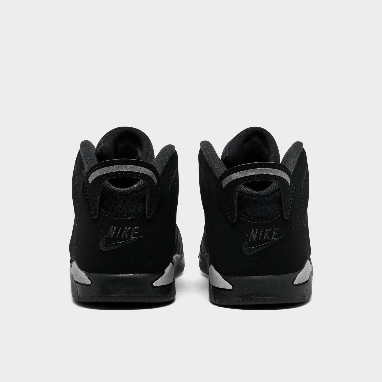 Kids' Toddler Air Jordan Retro 6 Basketball Shoes - Black/Reflect Silver/Black - view 4