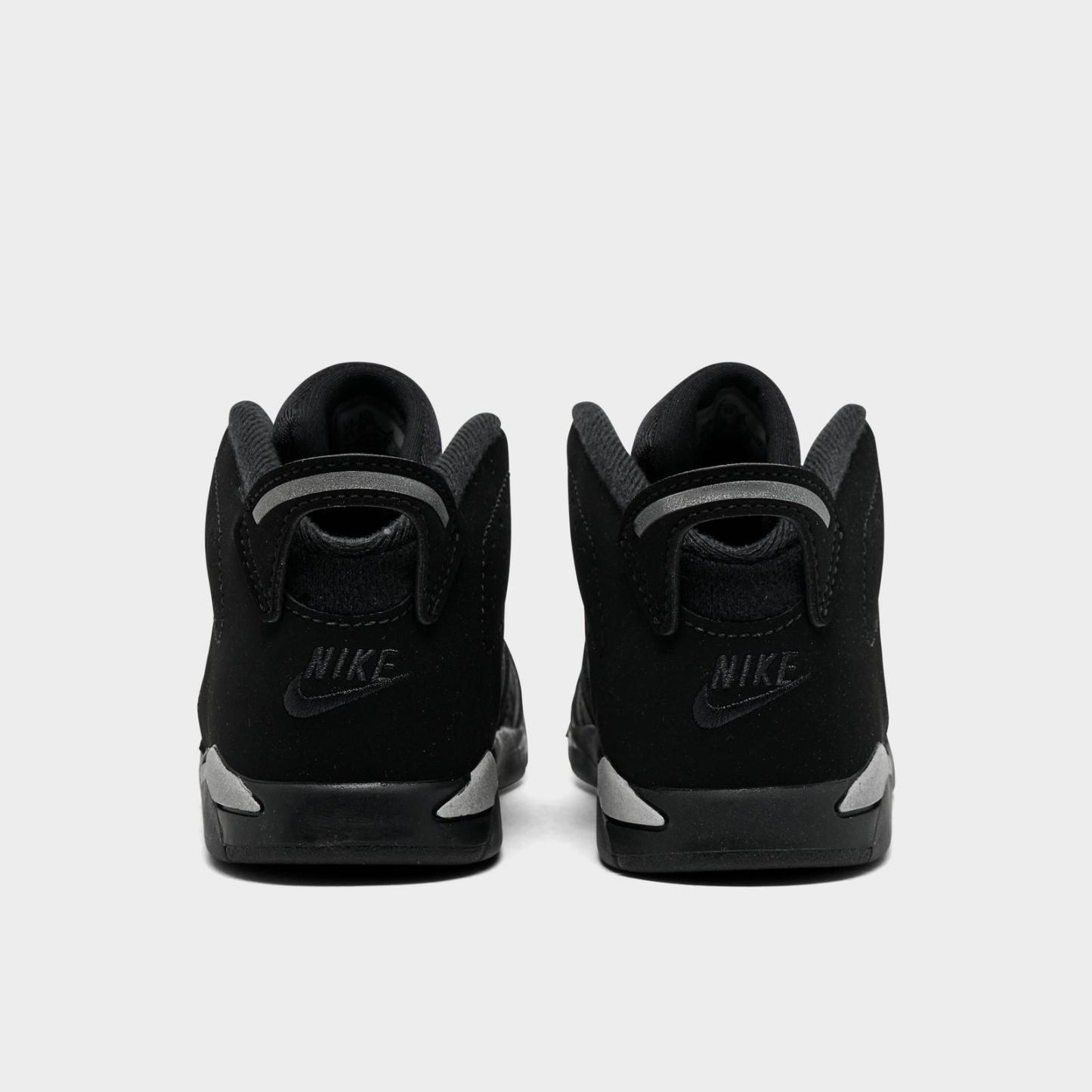 Kids' Toddler Air Jordan Retro 6 Basketball Shoes - Black/Reflect Silver/Black - view 4