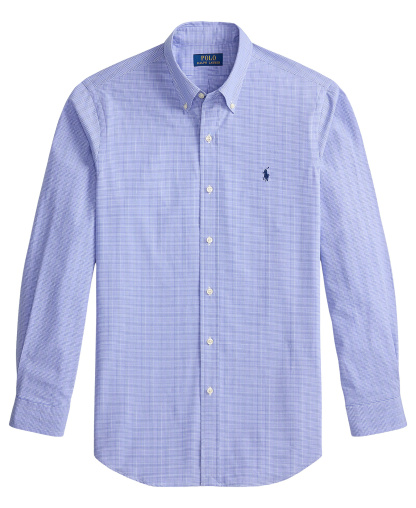 Polo Ralph Lauren Men's Stretch Poplin Shirt - Maidstone Blue White