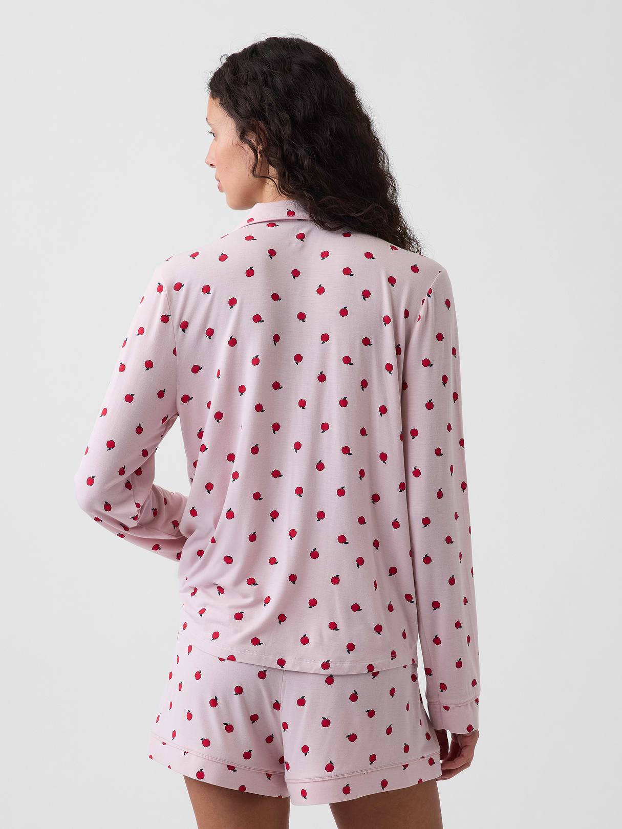 SoftMade Modal PJ Top - Pink apple print
