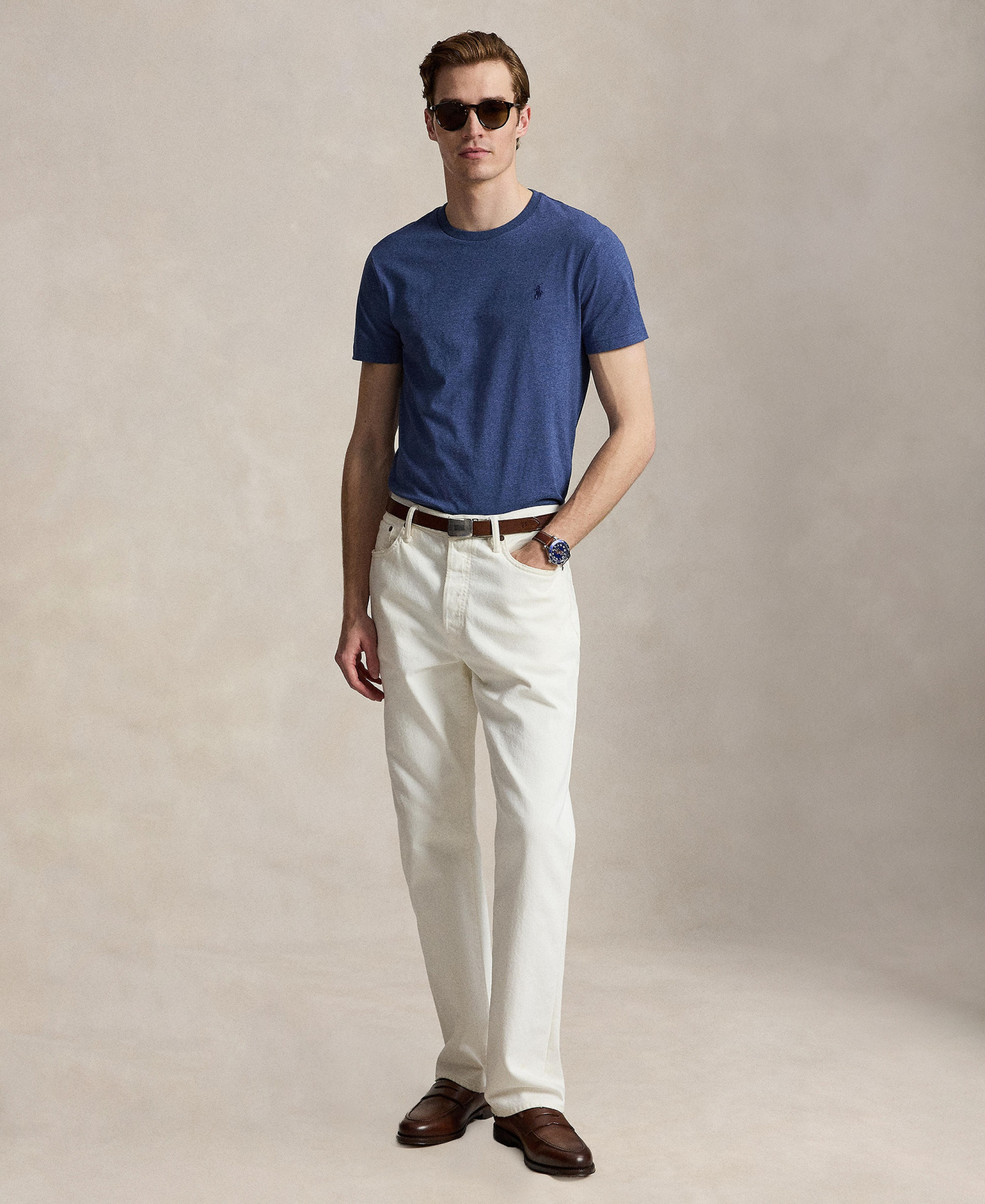 Polo Ralph Lauren Men's Embroidered Pony Classic-Fit T-Shirt - Derby Blue Heather
