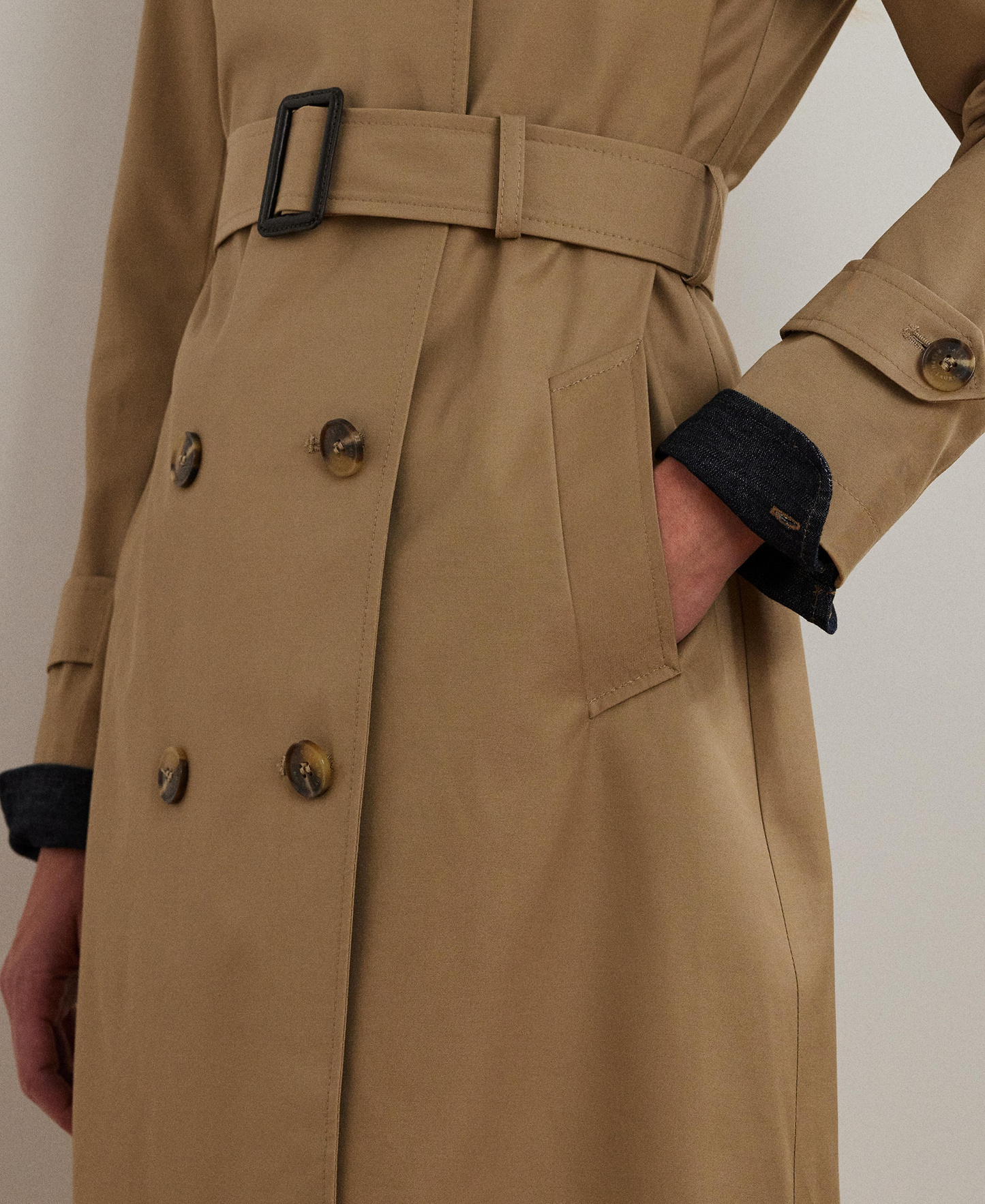 Lauren Ralph Lauren Petite Water-Resistant Double-Breasted Trench Coat, Created for Macy's - Sand