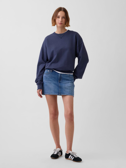 Adult Heavyweight French Terry Oversized Sweatshirt - vintage navy