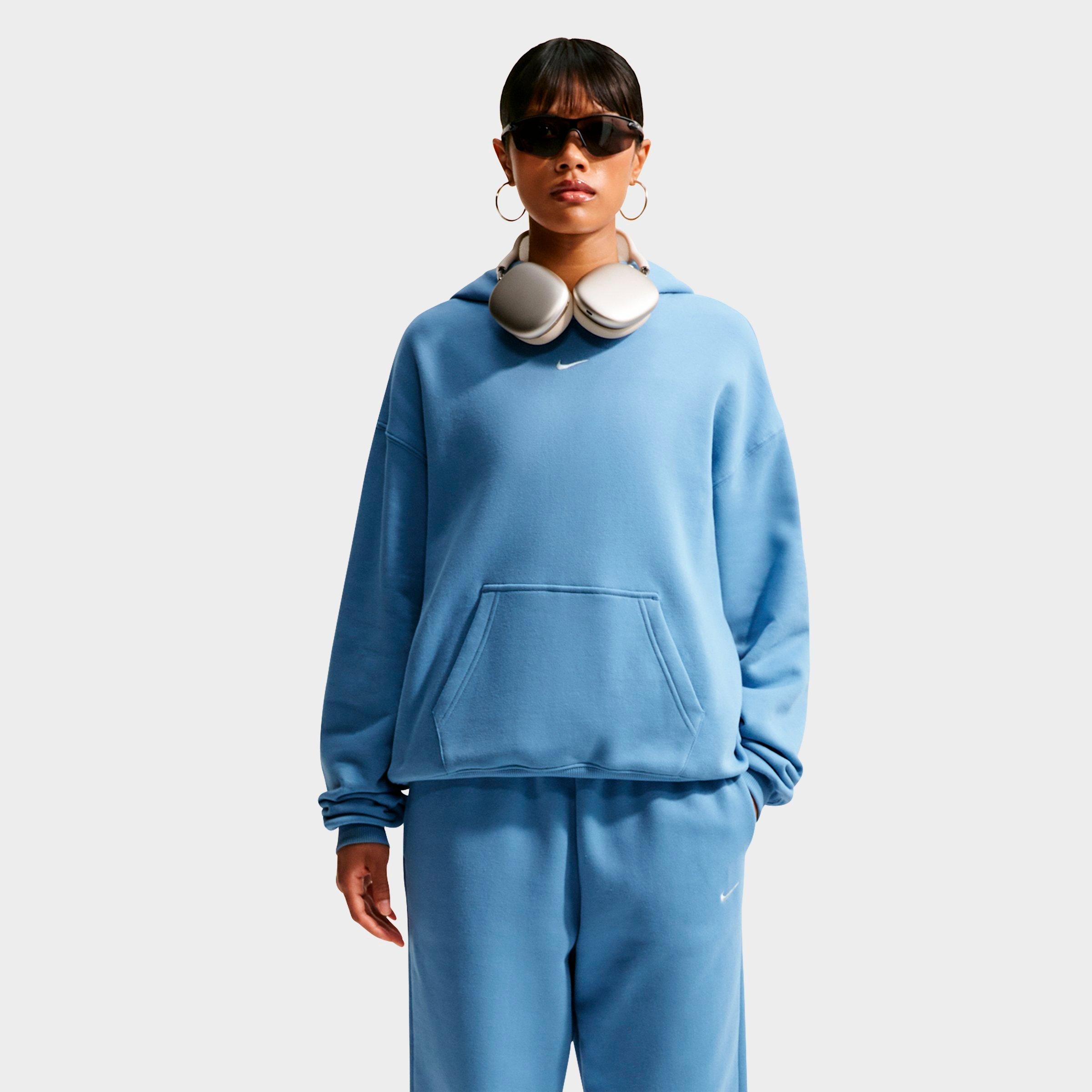Women's Nithtke Studio Fleece Medium-Weight Camo Oversized Pullover Hoodie - Work Blue/Sail