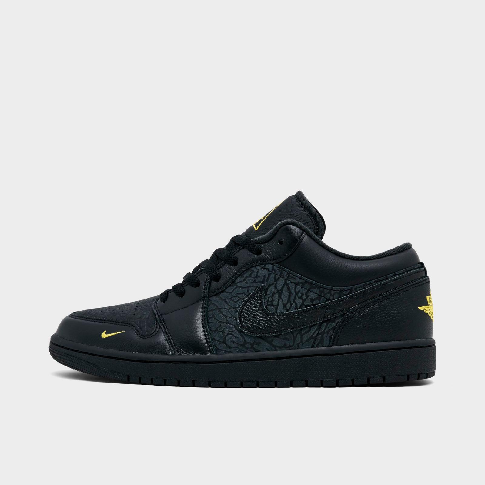 Men's Air Jordan Retro 1 Low SE Casual Shoes - Black/Anthracite/Tour Yellow - view 1