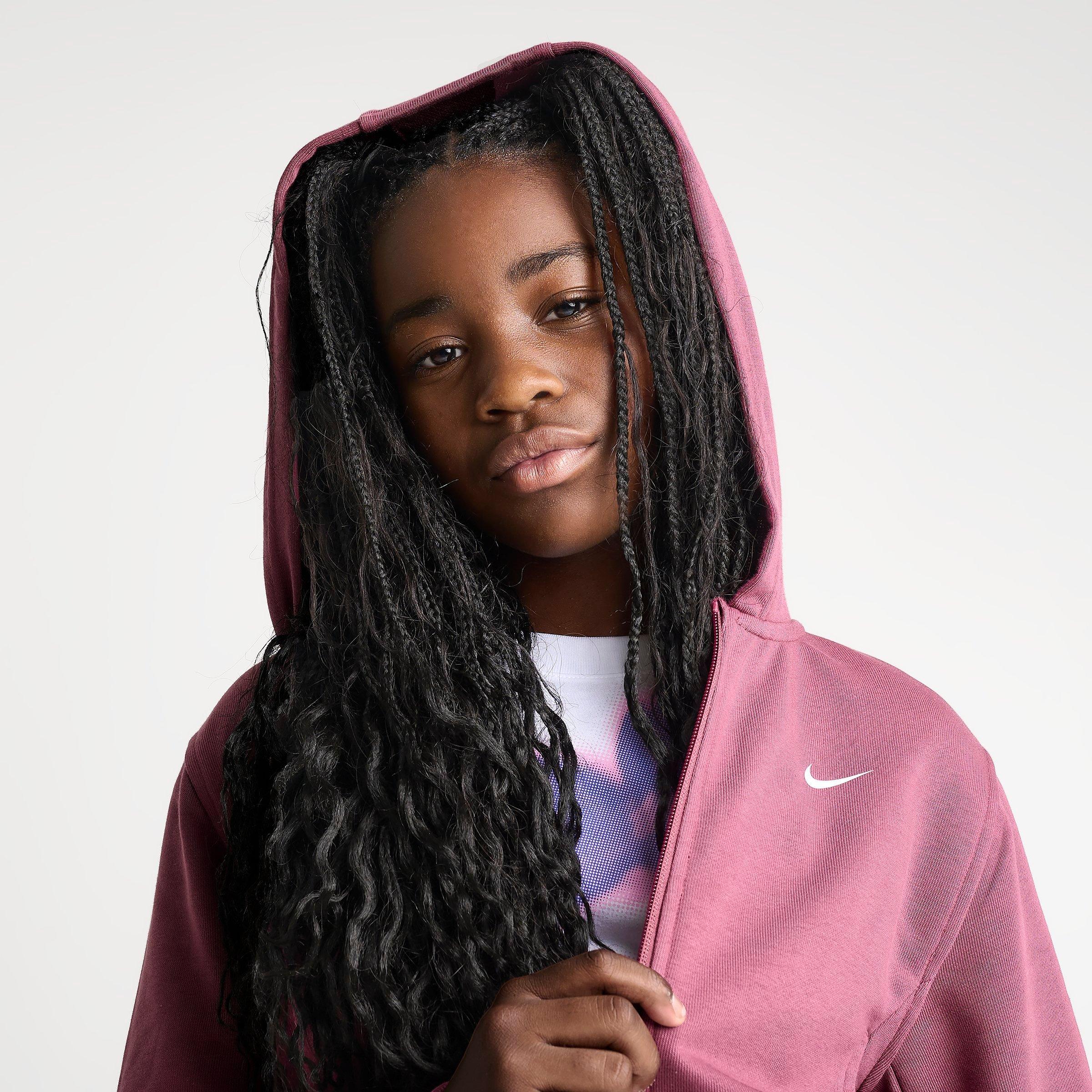Girls' Big Kids' Nithtke Pro Fleece Dri-FIT Full-Zip Hoodie - Pink Smoke