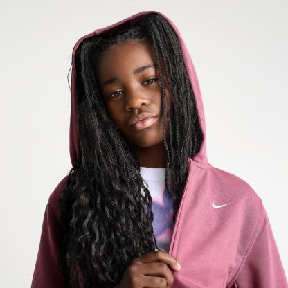Girls' Big Kids' Nithtke Pro Fleece Dri-FIT Full-Zip Hoodie - Pink Smoke