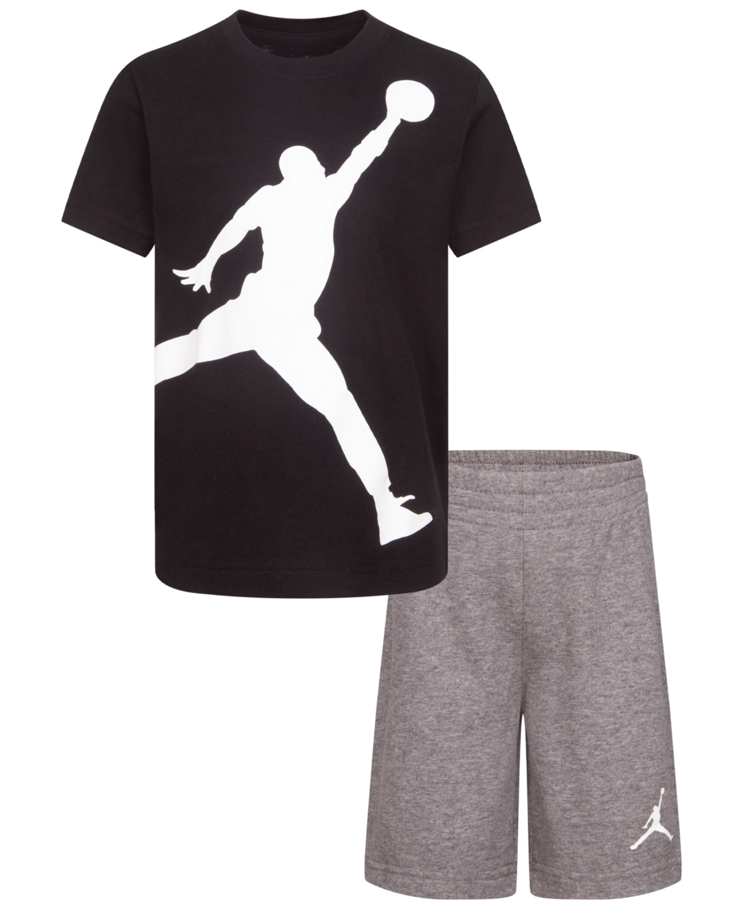 Jordan Boys' 4-7 Jumbo Jumpman T-Shirt and Shorts, 2-Piece Set - Carbon Heather