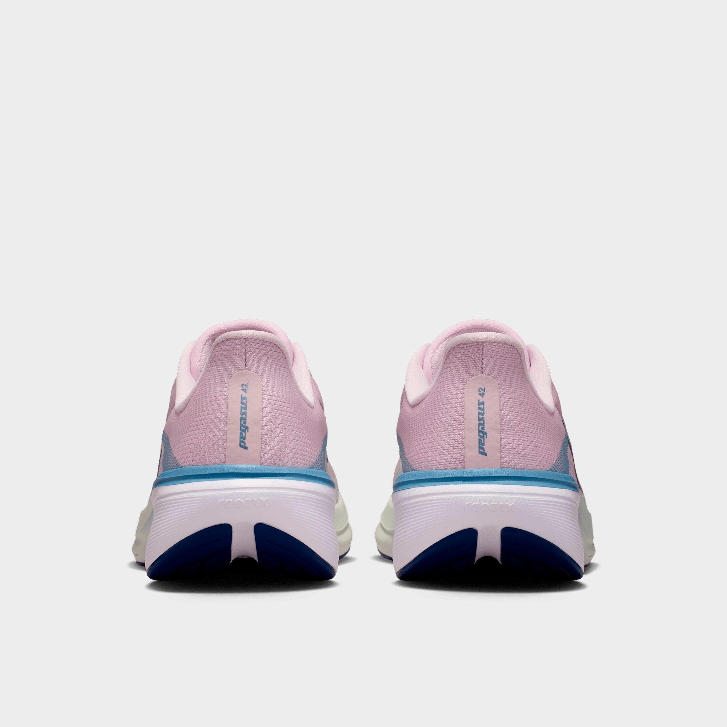Women's Nithtke Pegasus 42 Running Shoes - Part 1 - Bleached Lilac/Work Blue/Barely Green/Blue Void - Back view