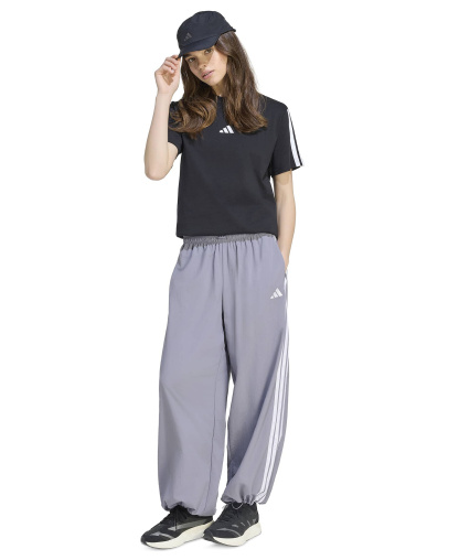 adidas Women's Three Stripe Parachute Pants - Slate/white