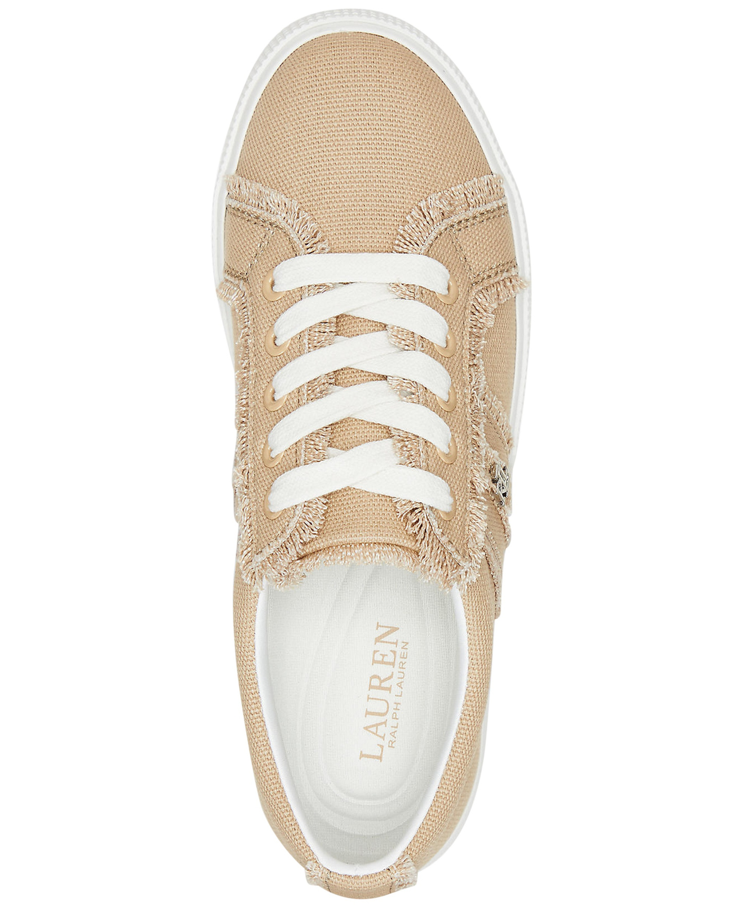 Lauren Ralph Lauren Women's Janson Frayed Canvas Sneakers - Sand Dune