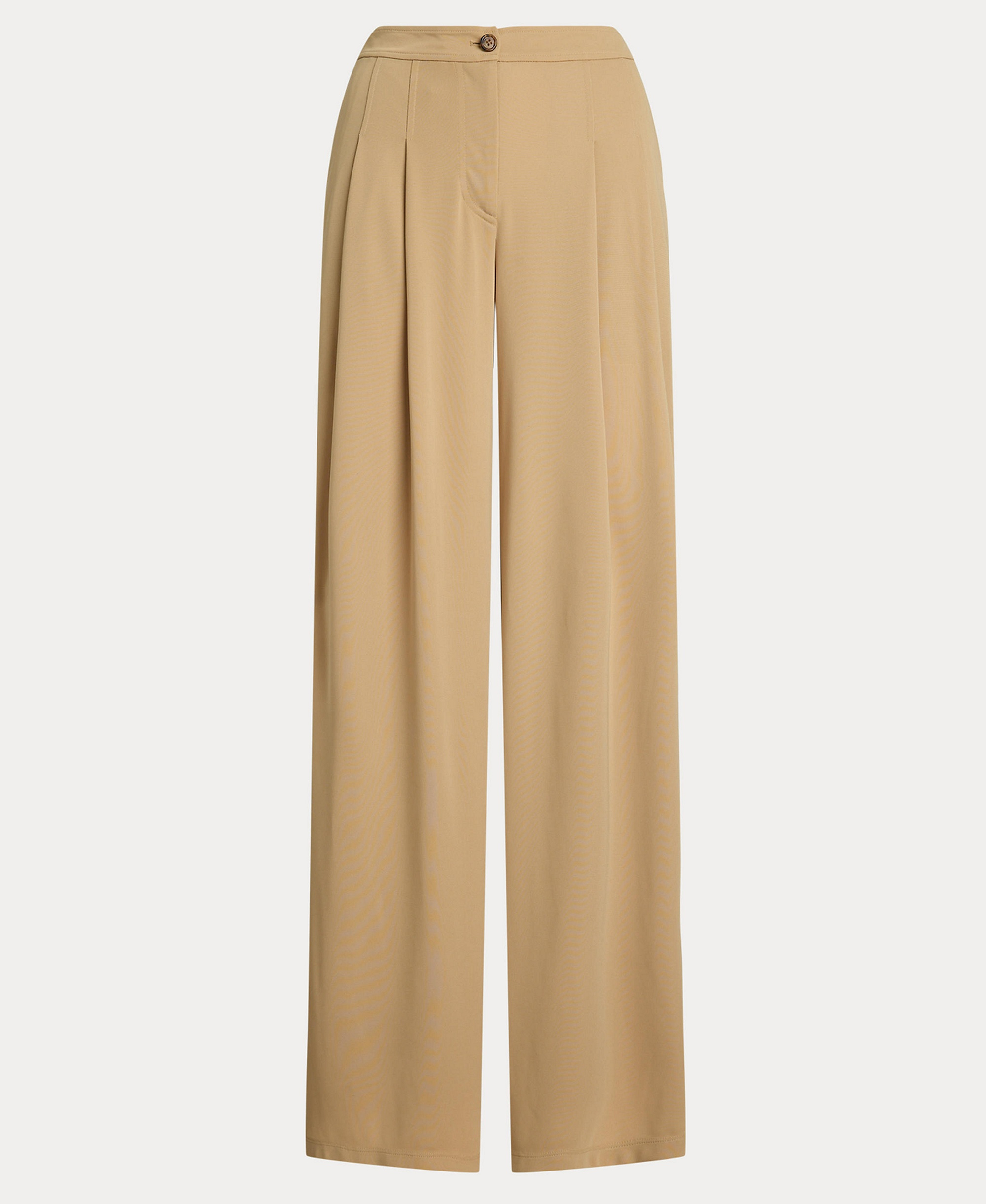 Lauren Ralph Lauren Women's Pleated Stretch Jersey Wide-Leg Pants - Birch Tan