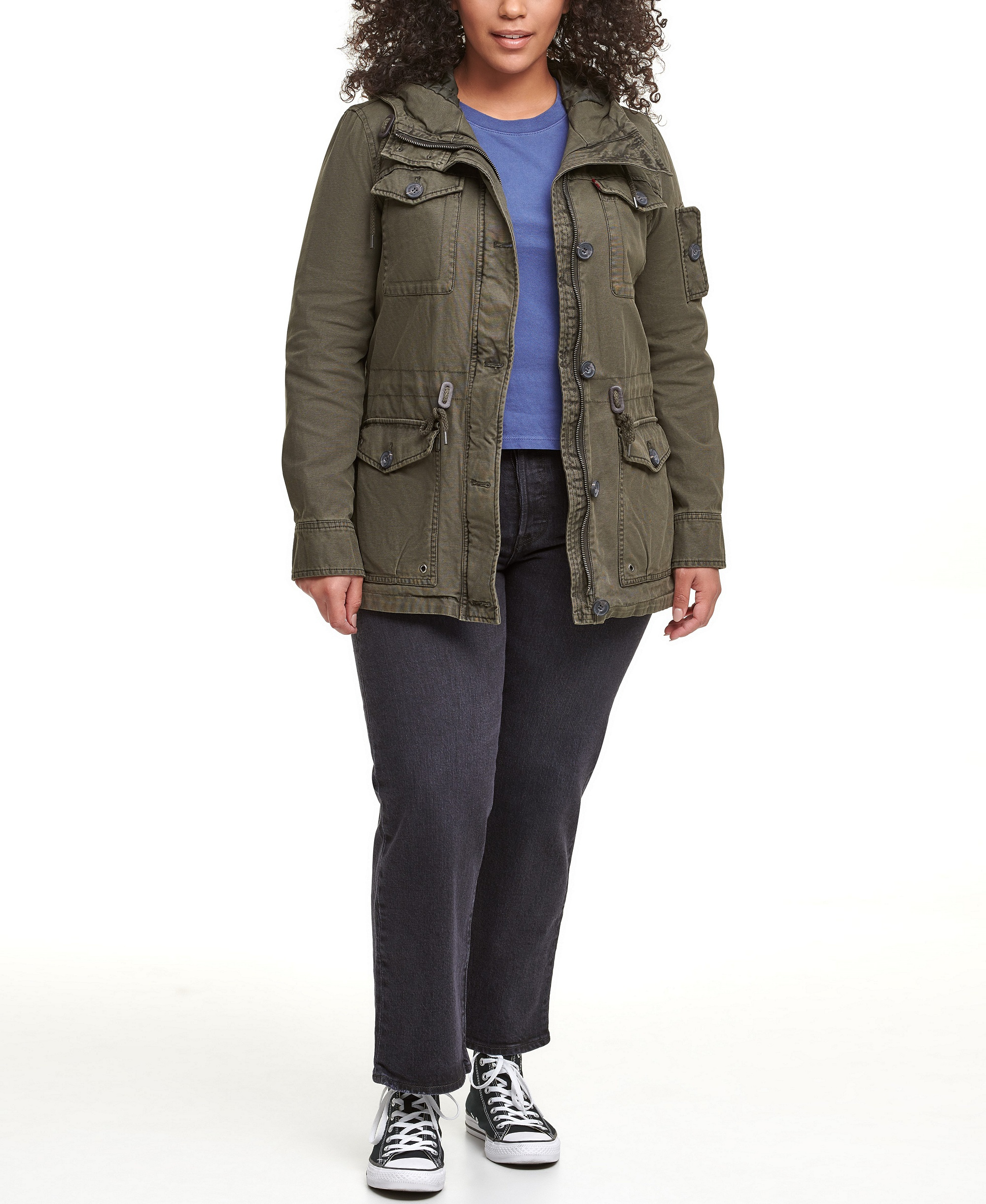 Levi's Women's Hooded Military Jacket - Army Green