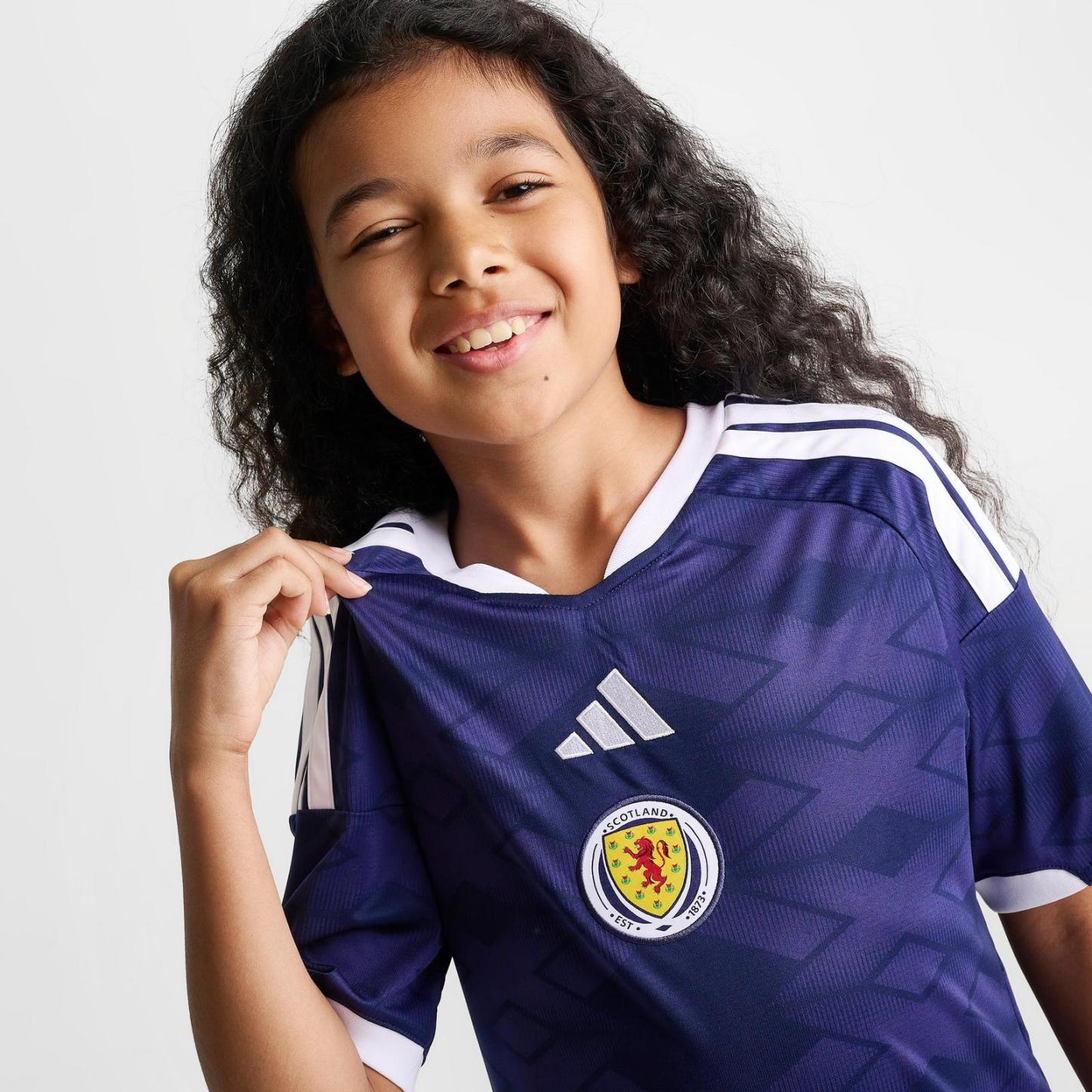 Big Kids' adidas Scotland Home Replica Soccer Jersey - Night Sky - view 5