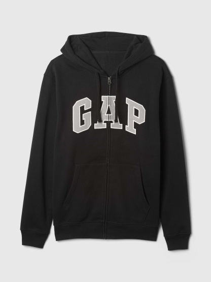 Adult VintageSoft Arch Logo Zip Hoodie - Black