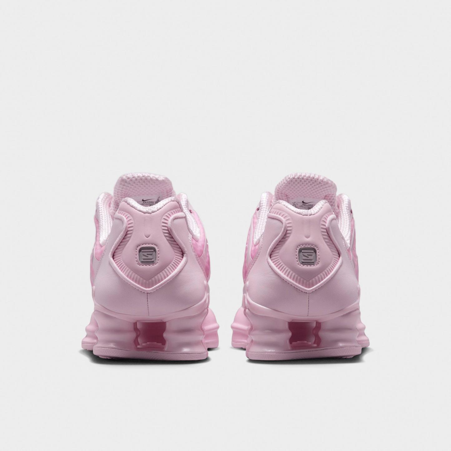 Women's Nithtke Shox TL Casual Shoes - Pink Foam/Metallic Silver/Pink Foam - Back view