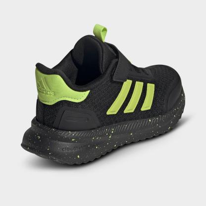 Little Kids' adidas X_PLR Path Hook-And-Loop Stretch Lace Casual Shoes - Core Black/Solar Slime/Solar Slime - Back view