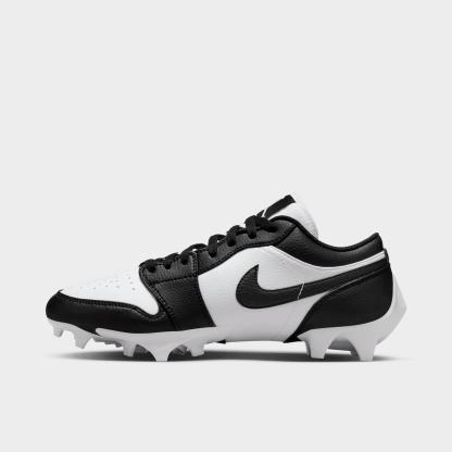 Men's Jordan 1 Low TD Football Cleats - White/Black/Black - view 1