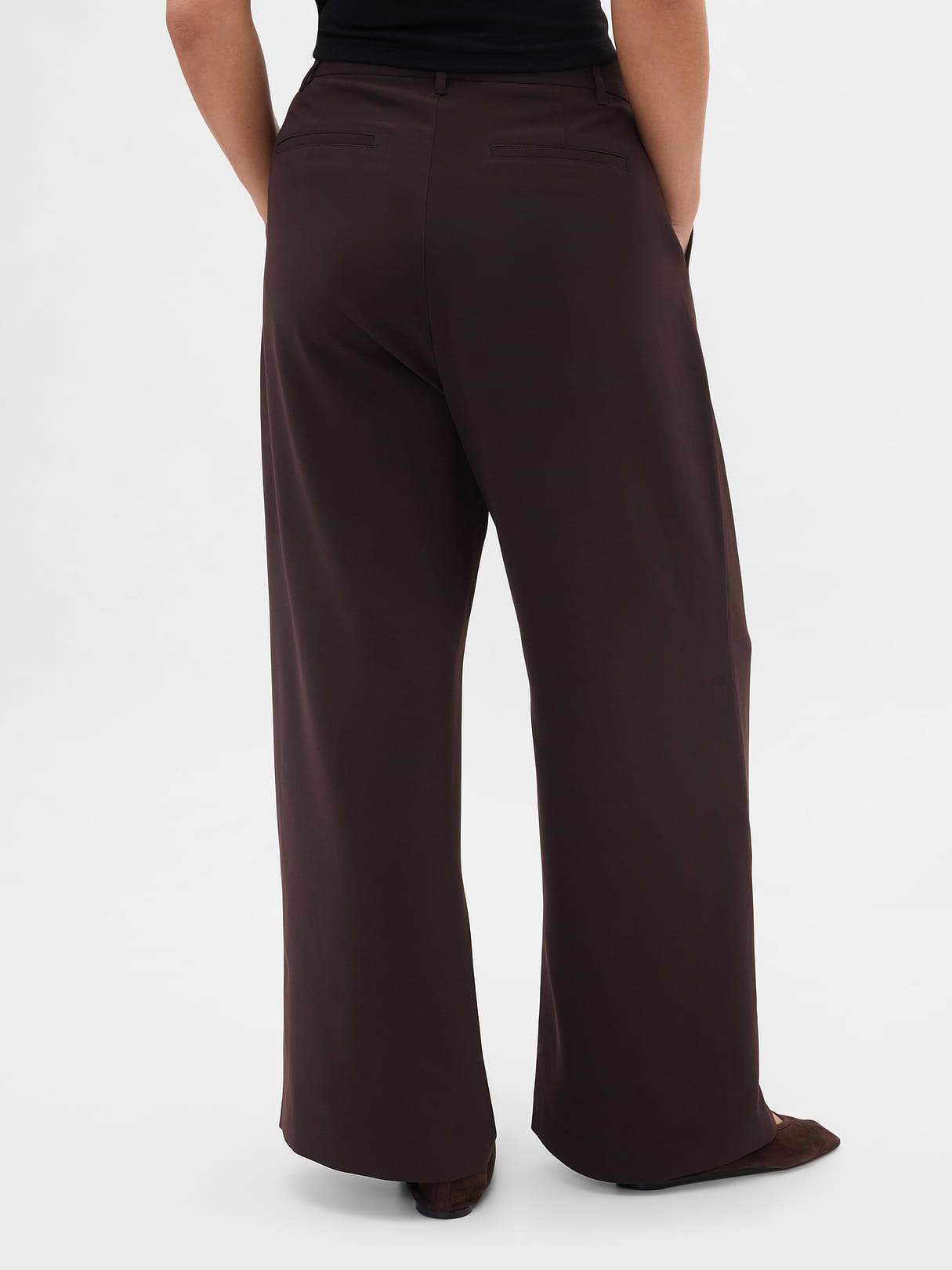 Curvy 365 High Rise Pleated Trousers - Terra brown