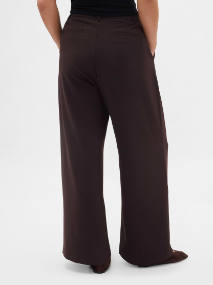 Curvy 365 High Rise Pleated Trousers - Terra brown