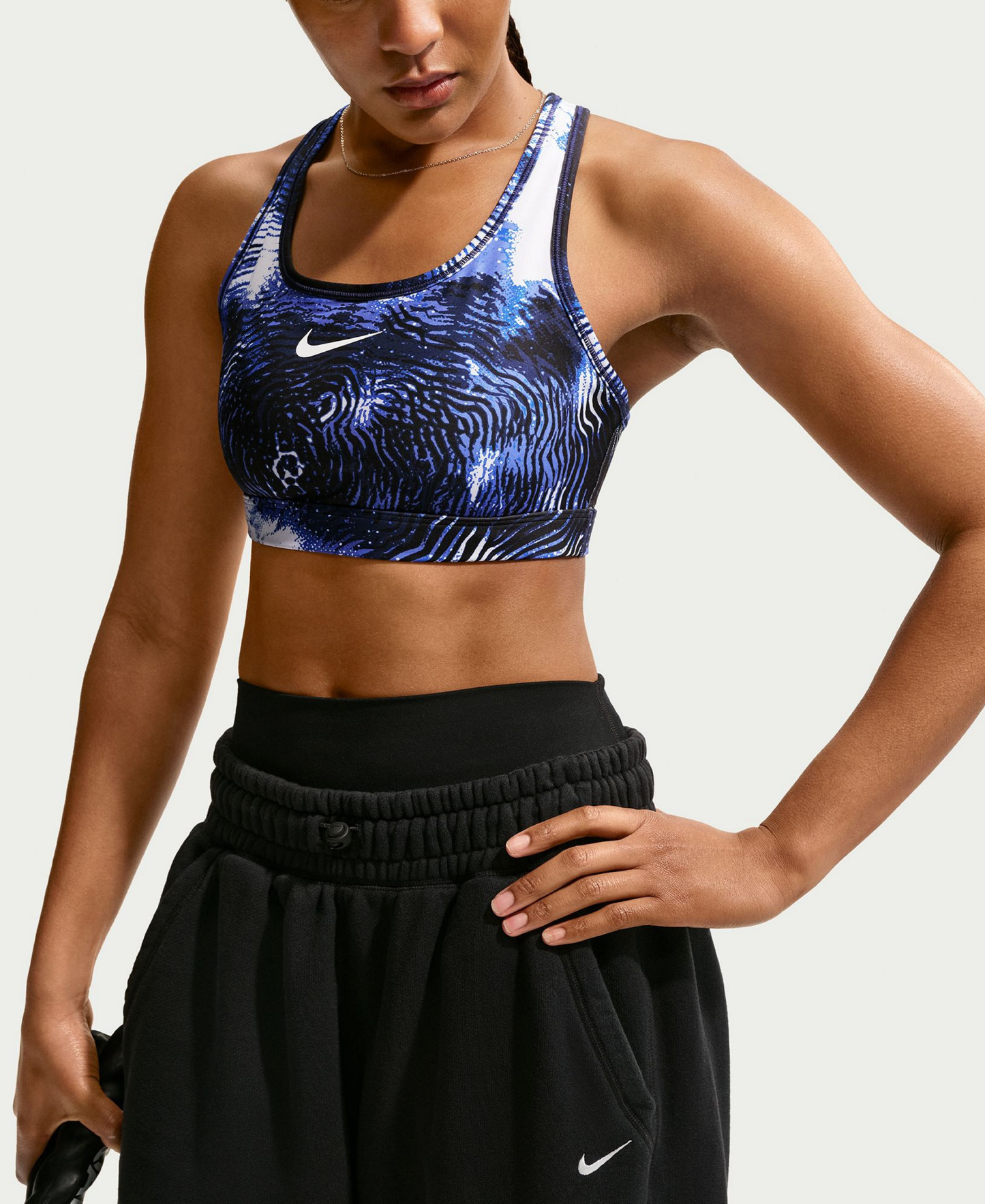 Nike Women's Swoosh Medium Support Padded Sports Bra - Midnight Navy/sapphire/white