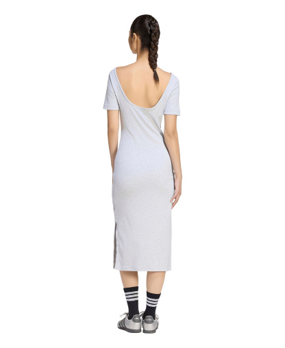adidas Women's Logo Ribbed Dress - Light Gray
