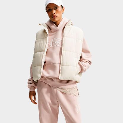 Women's Nithtke Studio Fleece Medium Weight "Graphic Pack" Logo Oversized Pullover Hoodie - Cream II/Sail