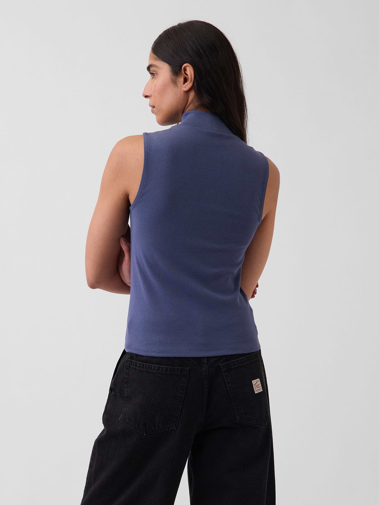 Modern Mockneck Tank Top - Sargassus blue