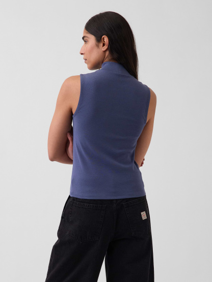 Modern Mockneck Tank Top - Sargassus blue