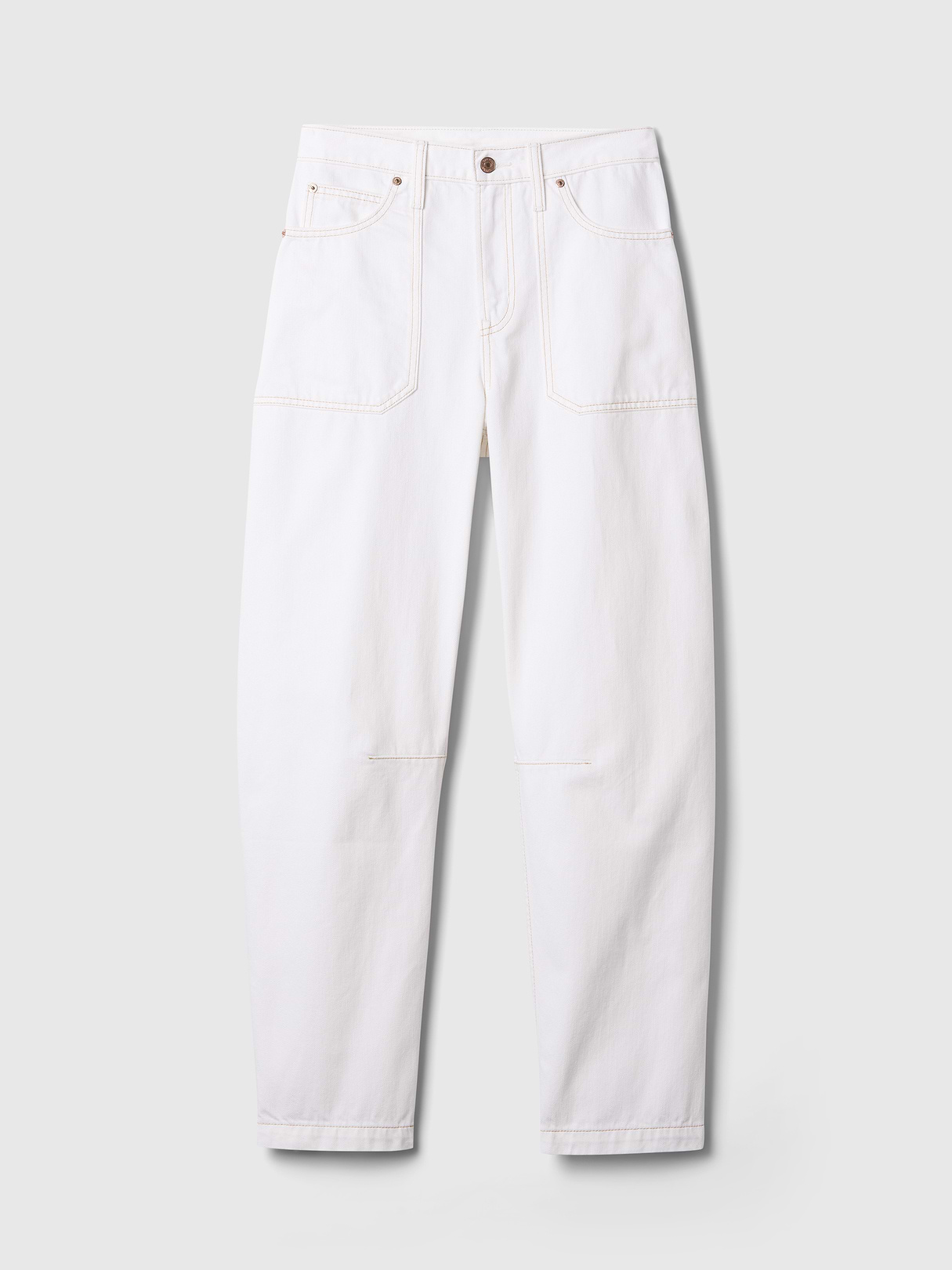 High Rise Barrel Jeans - New off white