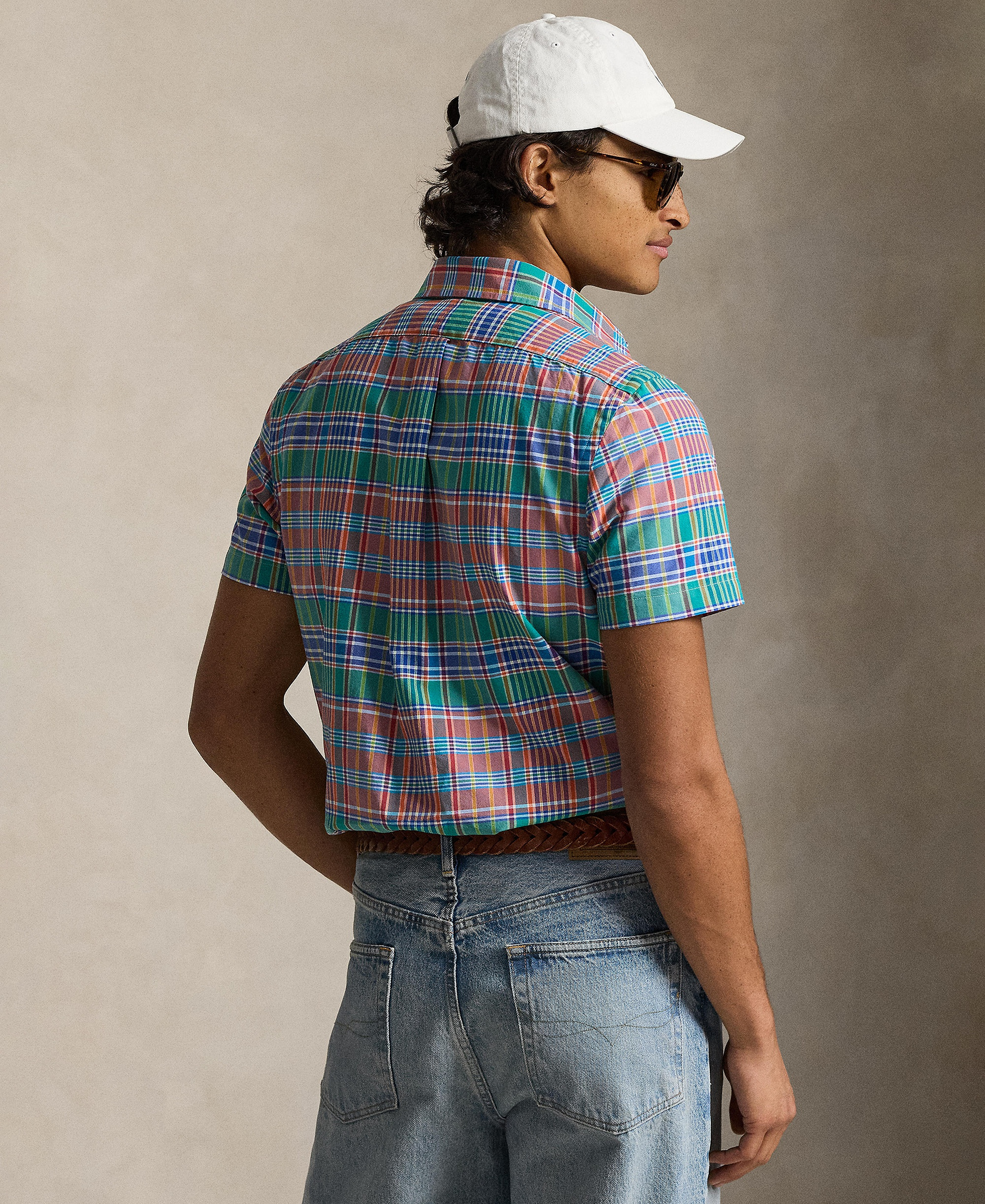 Polo Ralph Lauren Men's Classic-Fit Short-Sleeve Oxford Shirt - Melon Spa Royal Multi
