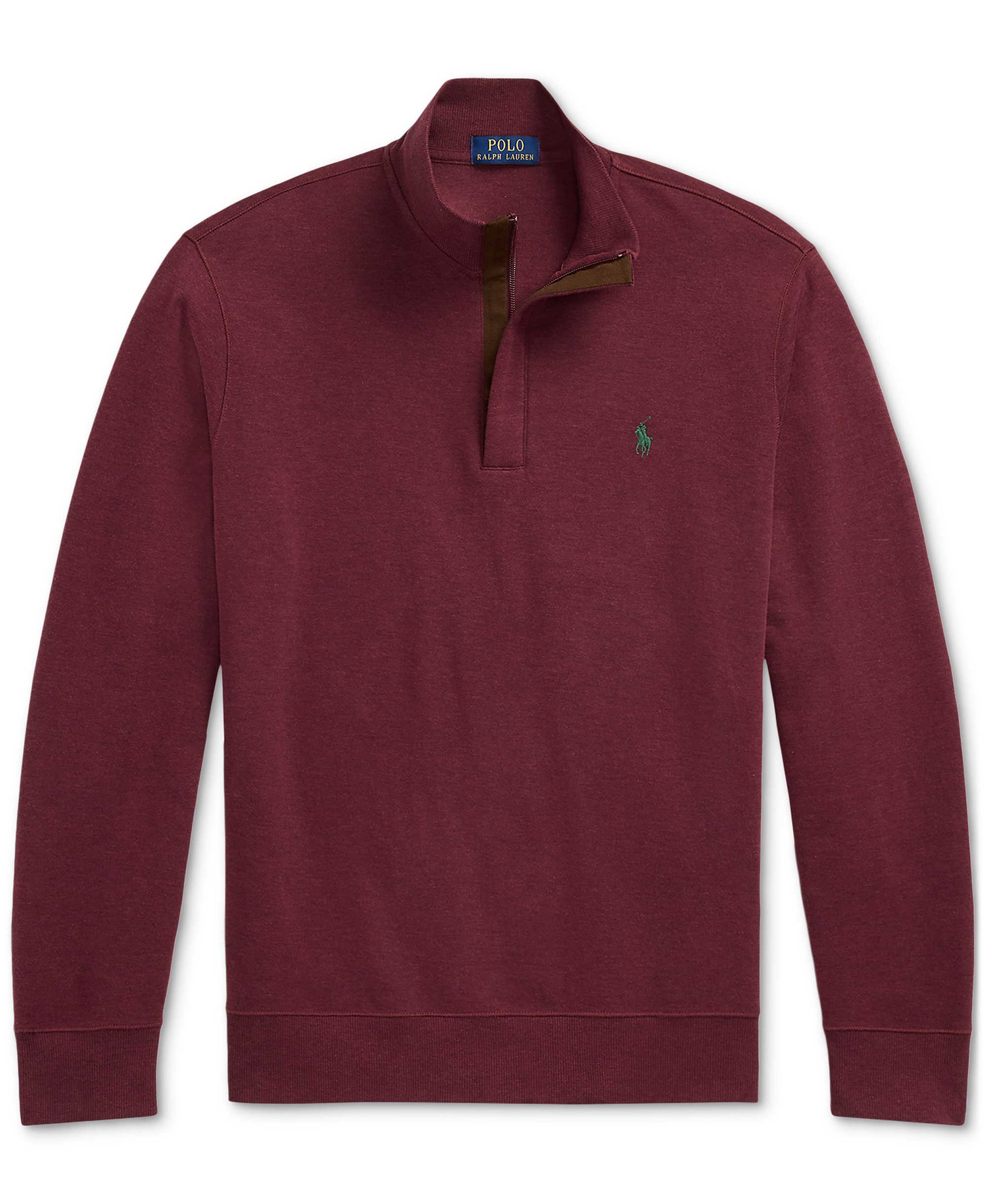 Polo Ralph Lauren Men's Luxury Jersey Quarter-Zip Pullover Sweater - Spring Wine Heather