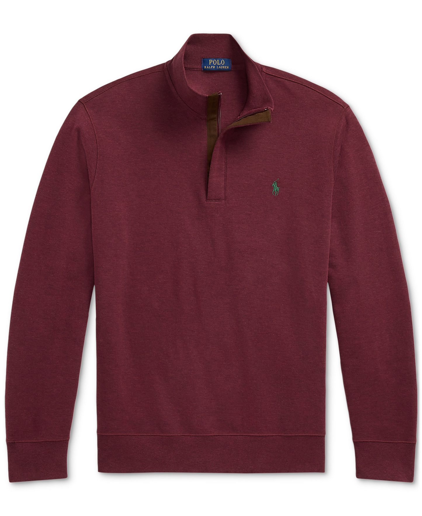 Polo Ralph Lauren Men's Luxury Jersey Quarter-Zip Pullover Sweater - Spring Wine Heather