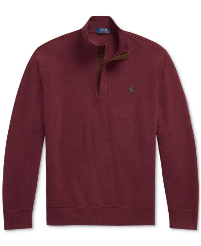 Polo Ralph Lauren Men's Luxury Jersey Quarter-Zip Pullover Sweater - Spring Wine Heather