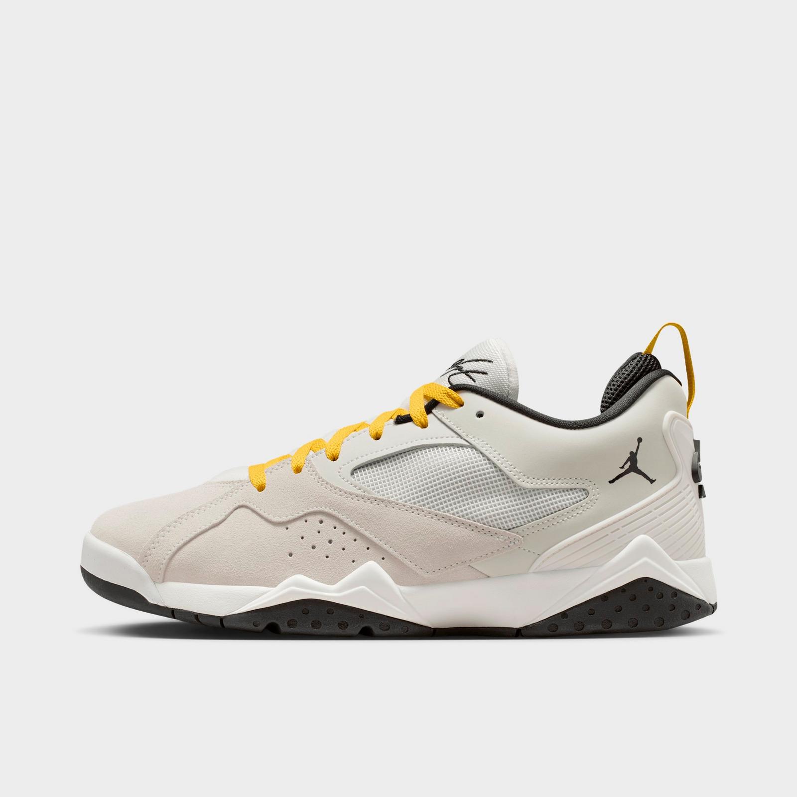 Men's Air Jordan MVP 92 Casual Shoes - Summit White/Vivid Sulfur/Black - Left shoe facing left. Outside of the shoe. - view 1