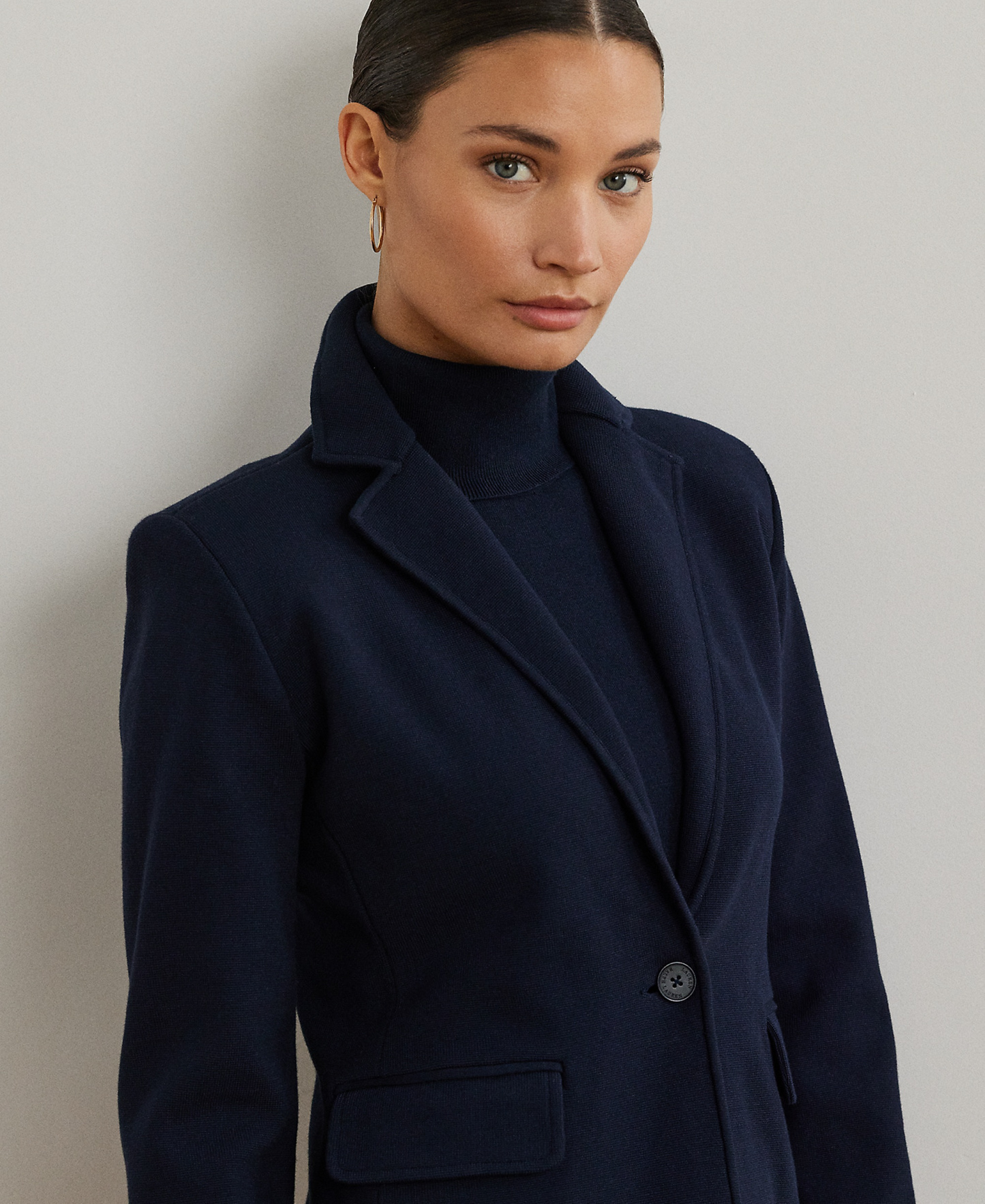 Lauren Ralph Lauren Women's Cotton-Blend Sweater Blazer - Lauren Navy