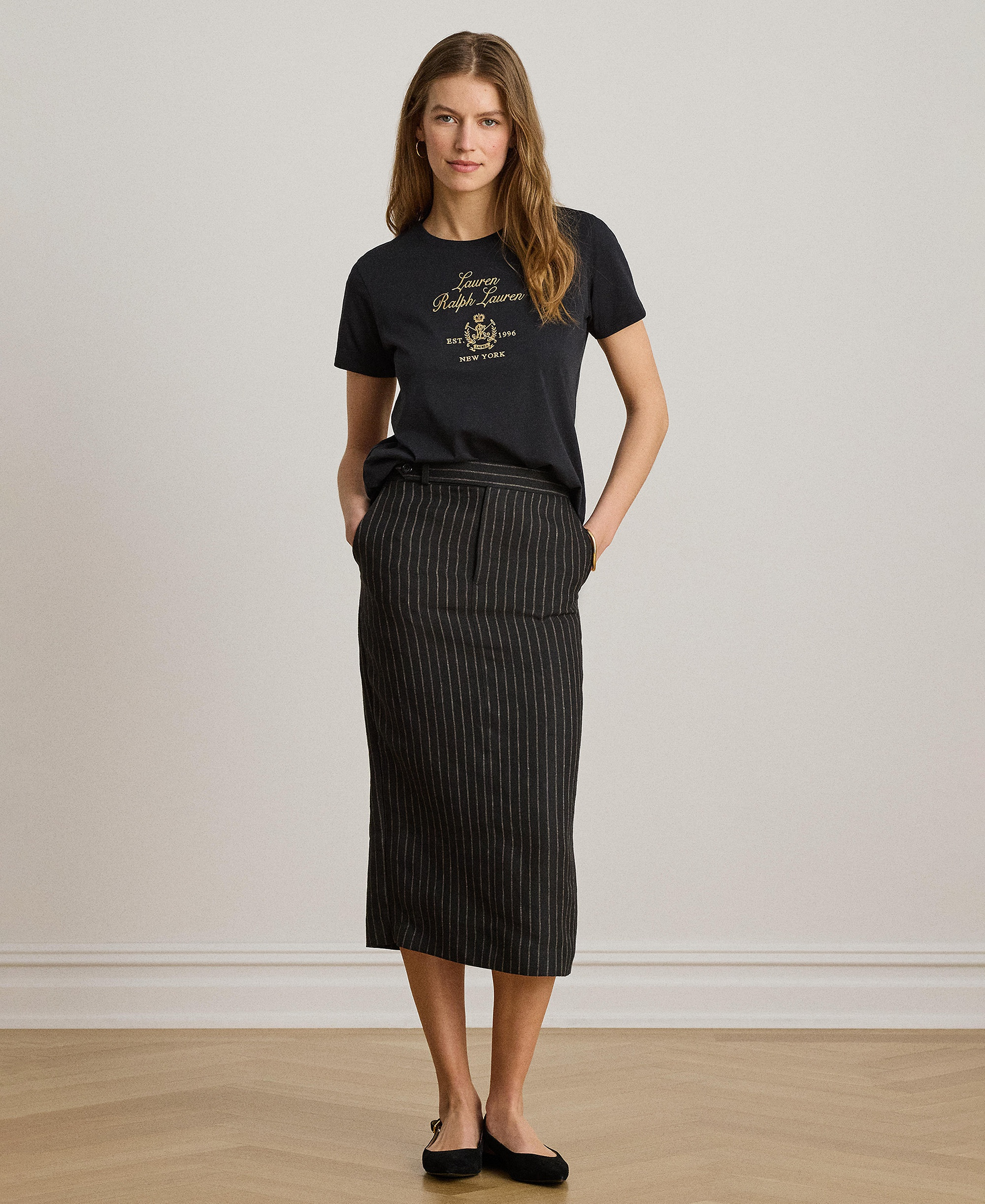 Lauren Ralph Lauren Women's Crewneck Short-Sleeve T-Shirt - Black