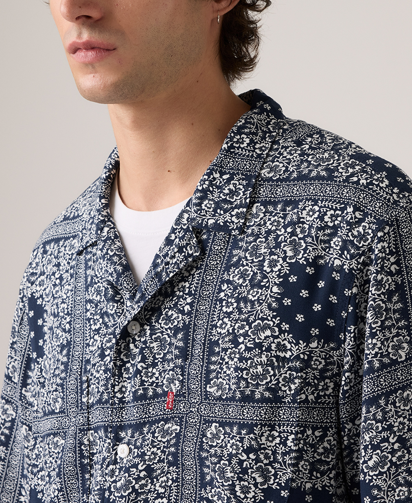 Levi's Men's Relaxed-Fit Camp Collar Shirt - Dress Blues
