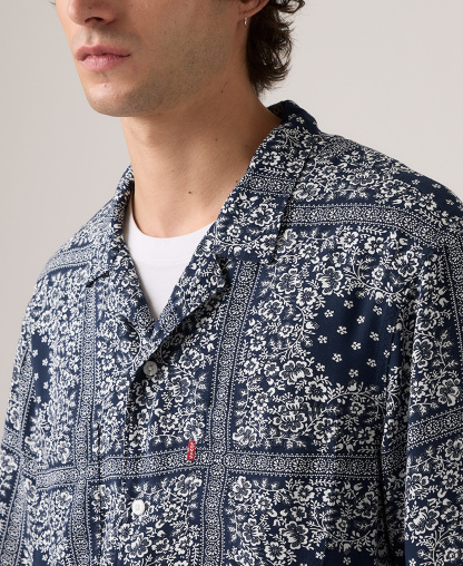 Levi's Men's Relaxed-Fit Camp Collar Shirt - Dress Blues