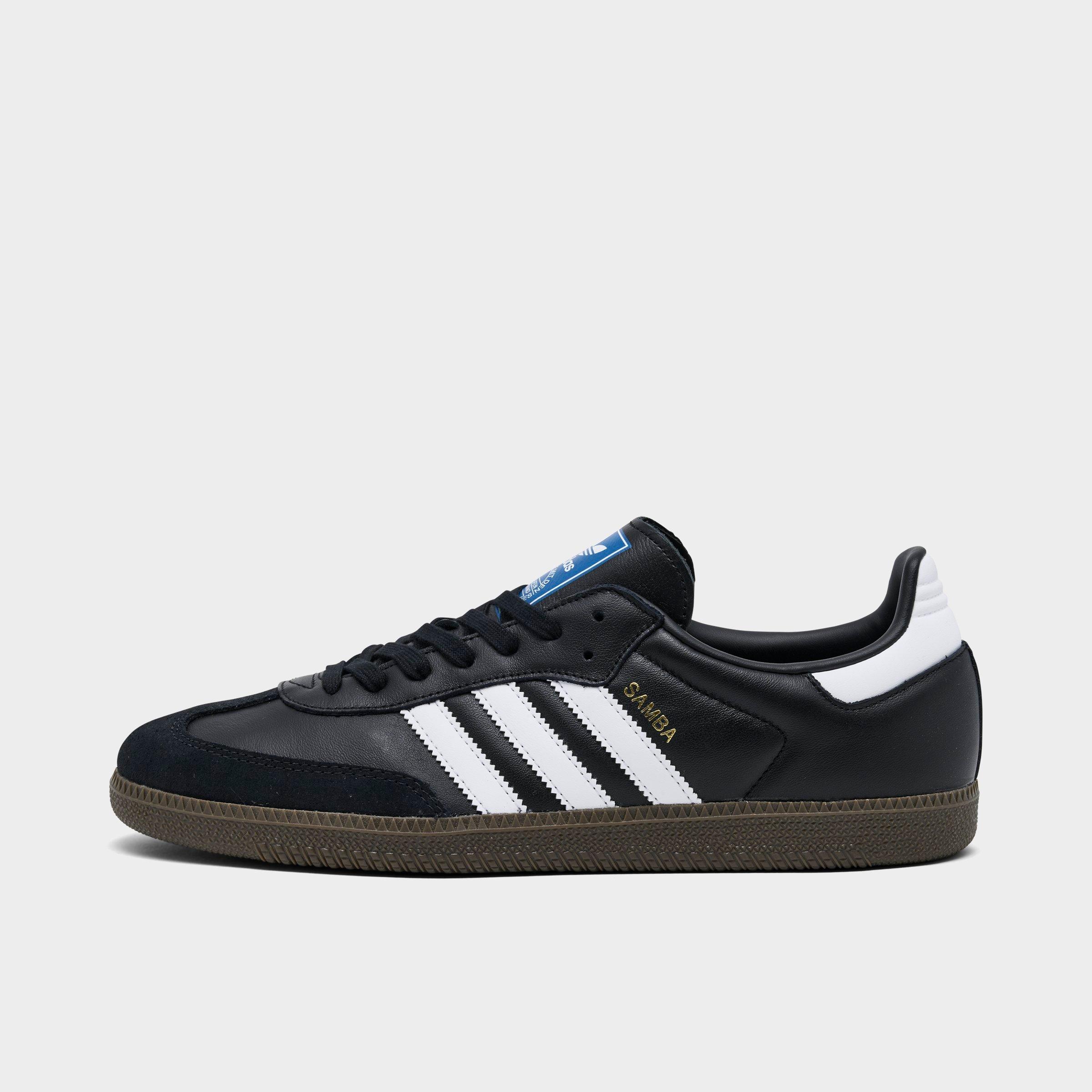 Men's adidas Originals Samba OG Casual Shoes - Part 2 - Black/White/Gum - Left shoe facing left. Outside of the shoe.