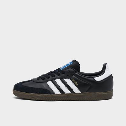 Men's adidas Originals Samba OG Casual Shoes - Part 2 - Black/White/Gum - Left shoe facing left. Outside of the shoe.