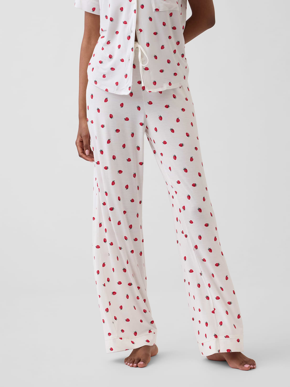 SoftMade Modal PJ Pants - Red strawberry print