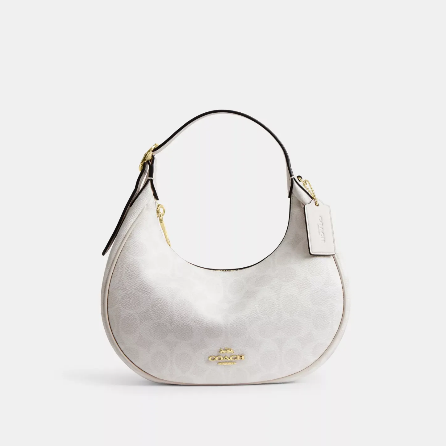 Emily Shoulder Bag In Signature Canvas - Gold/White/Chalk