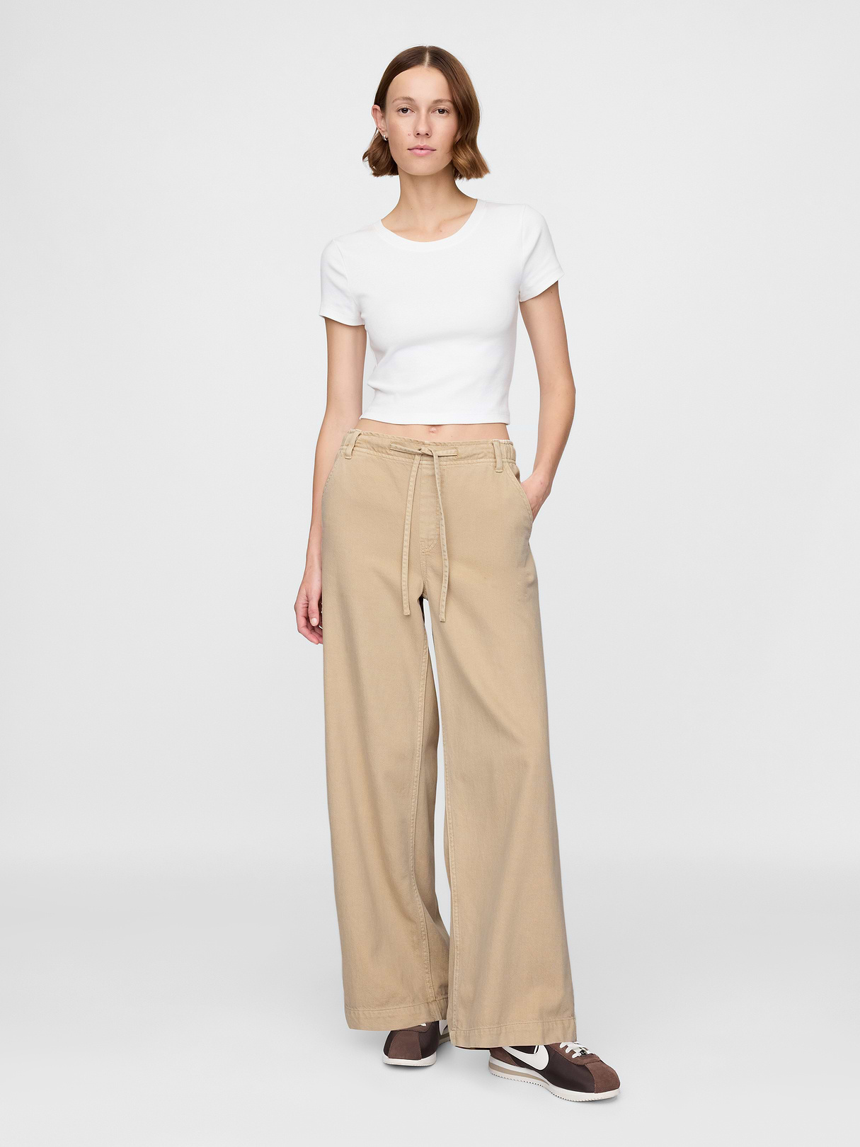 Mid Rise UltraSoft Easy Baggy Jeans - Bedrock beige
