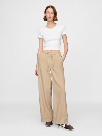 Mid Rise UltraSoft Easy Baggy Jeans - Bedrock beige