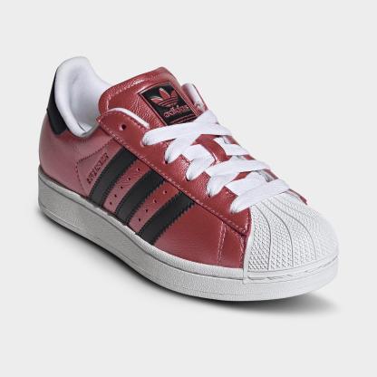 Big Kids' adidas Originals Superstar II Casual Shoes - Pink Fusion/Black/White - Both shoes facing left