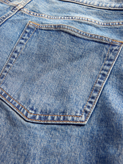 Low Rise Drawcord '90s Loose Jeans - Medium indigo