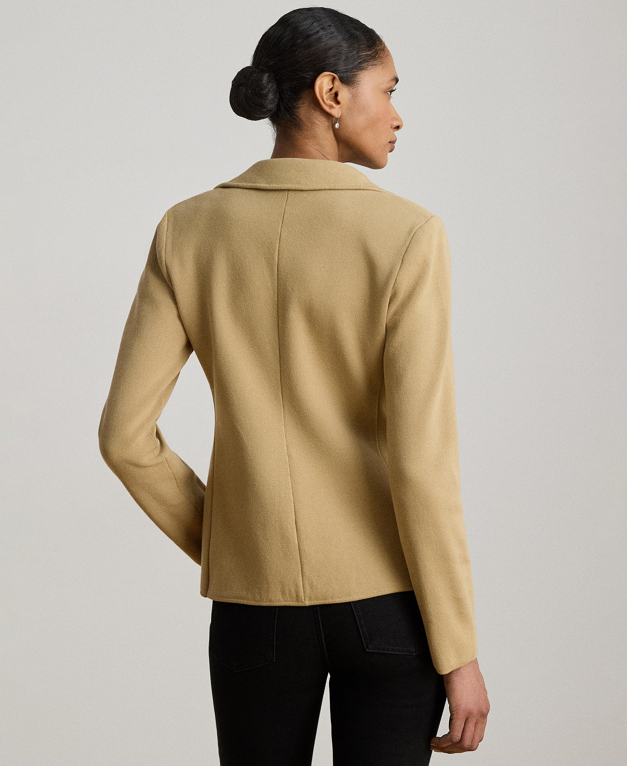 Lauren Ralph Lauren Women's Cotton-Blend Sweater Blazer - Tan